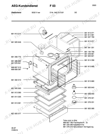 Схема №1 5301E-M с изображением Запчасть для духового шкафа Aeg 8996611947566